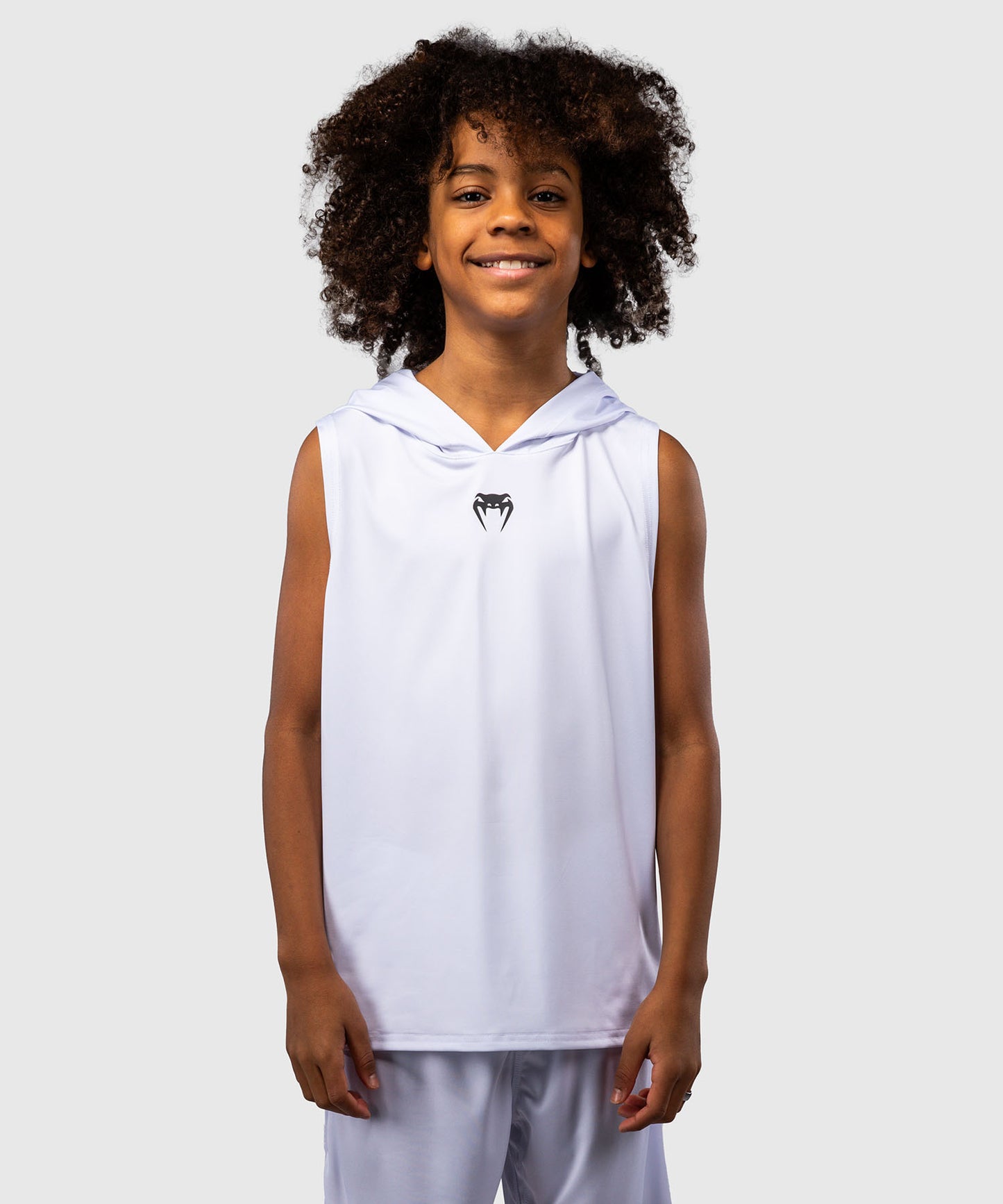 Venum Elite Ärmelloser Dry-Tech Kapuzenpullover für Kinder - Weiß