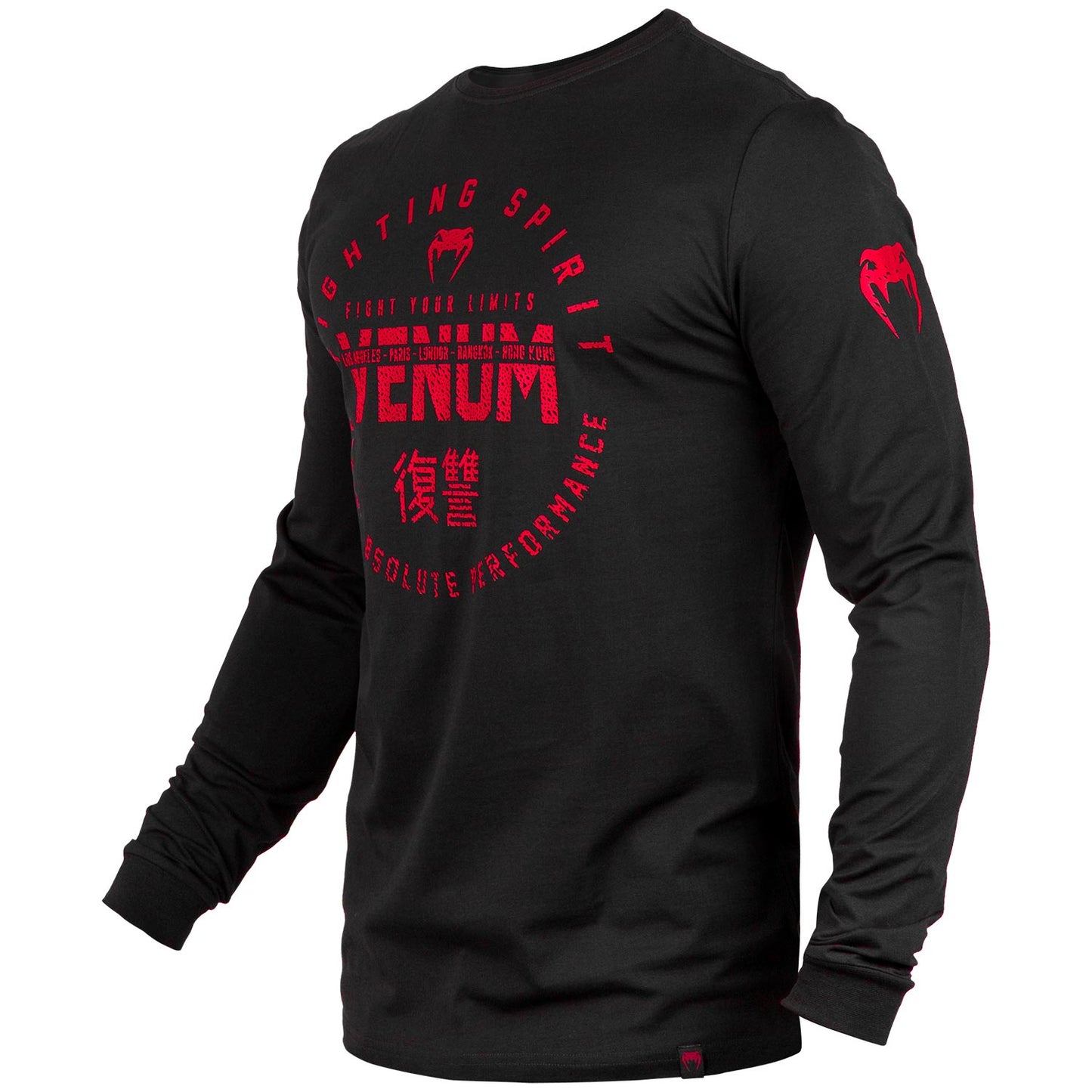 Venum Signature T-shirt - Long Sleeves - Black/Red