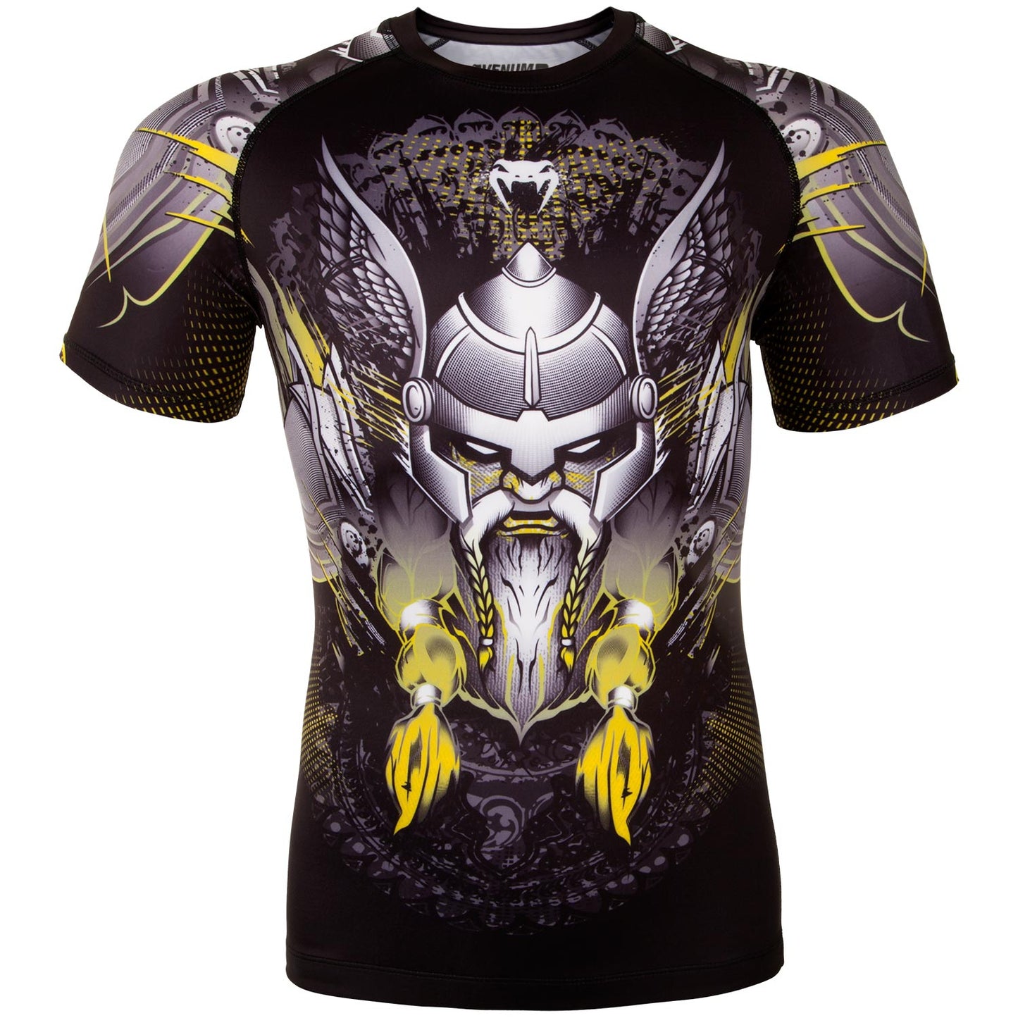 Venum Viking 2.0 Rashguard Short Sleeves - Black/Yellow