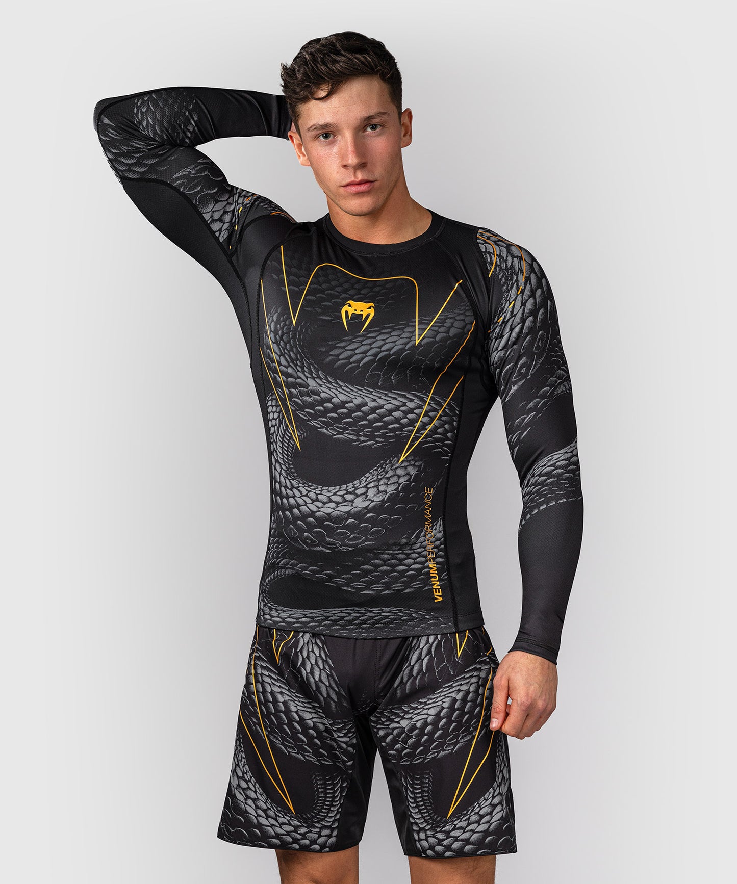 Venum Matupa Langarm Rashguard - Schwarz/Grau/Gold
