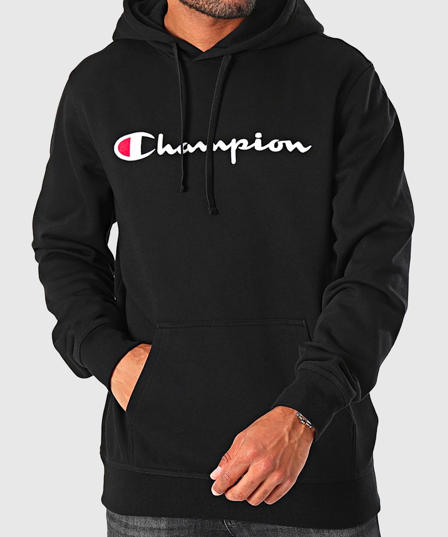Champion Sudadera con Capucha para Hombre – Negro – Dragon Bleu