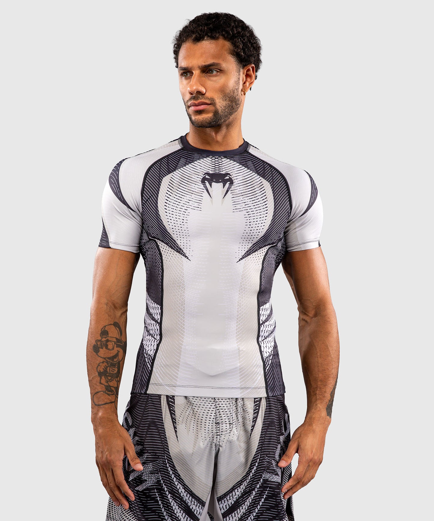 Rashguard à Manches Courtes Venum Galactic 3.0 - Blanc Cassé/Noir