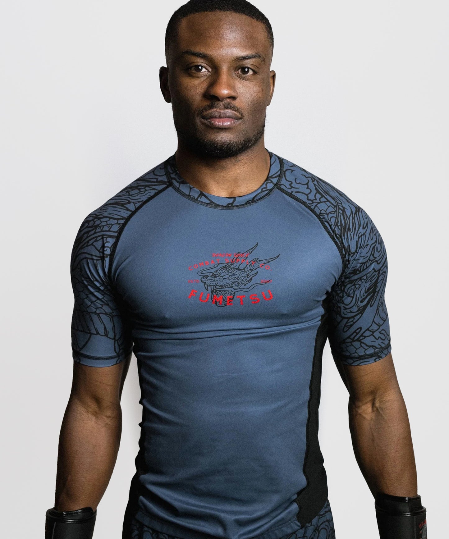 Fumetsu Dragon Slayer Short Sleeve Rashguard - Blue/Red