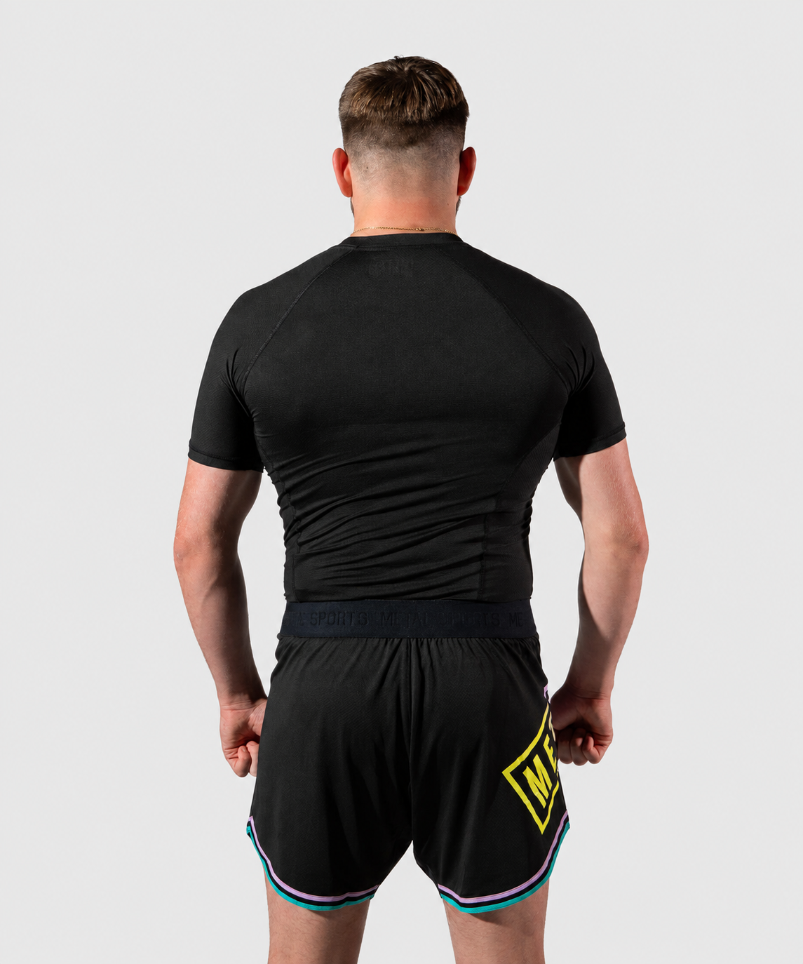 Metal Boxe Performance Post Cutting Treats Kurzarm-Rashguard - Schwarz