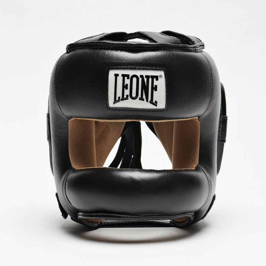 Casque de boxe avec barre Leone Protection - Noir