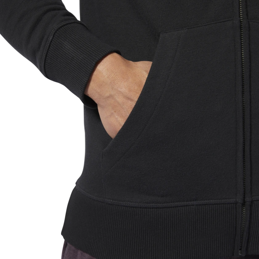 Reebok Kapuzen- und Reißverschluss-Sweatshirt - Schwarz