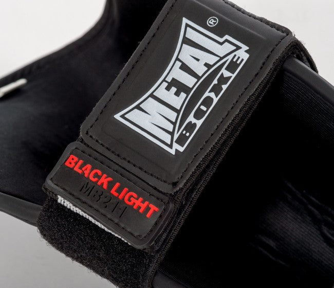 Protège tibia + pied détachable pro Métal Boxe Noir 