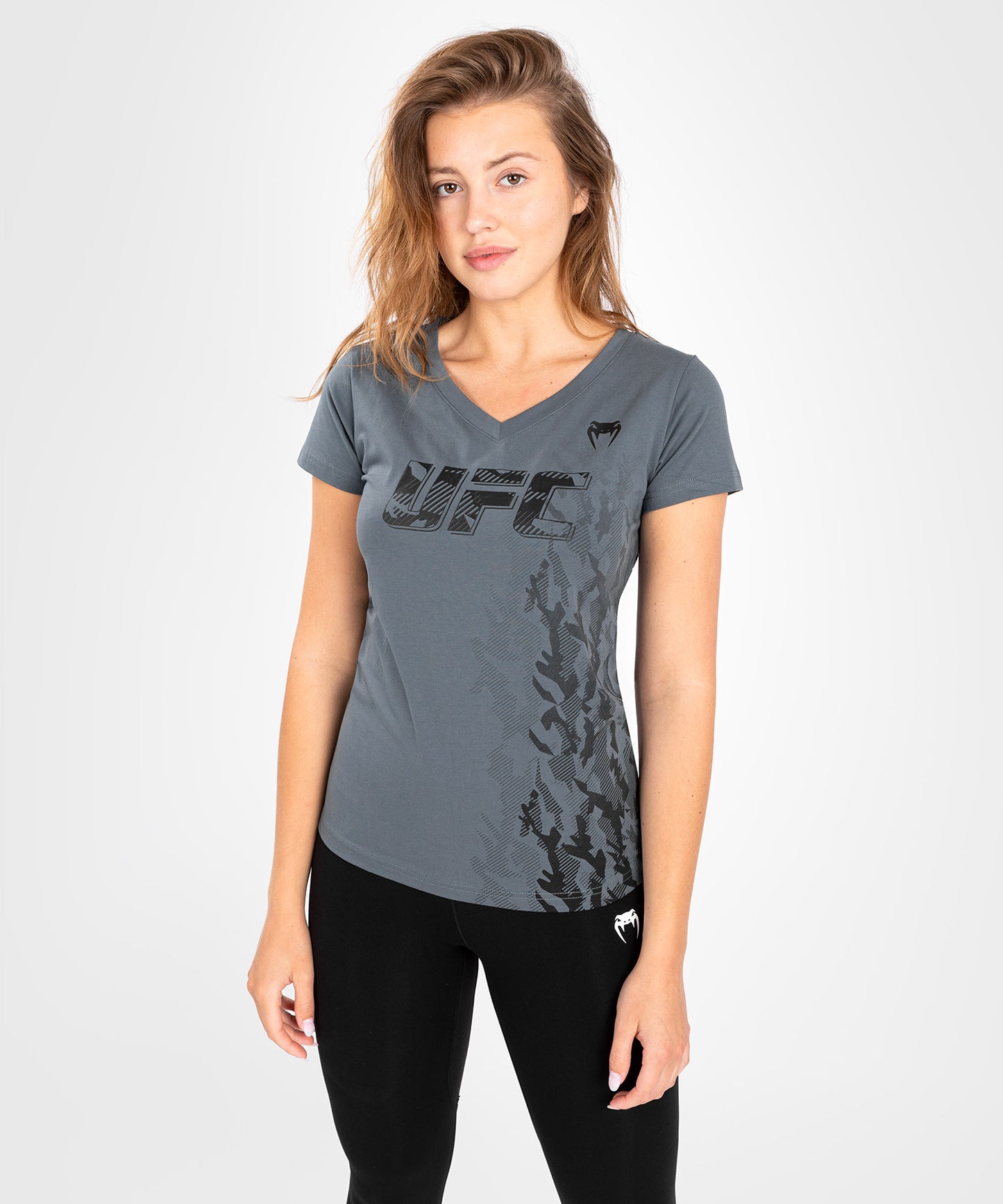 T-shirt Manches Courtes Femme UFC Venum Authentic Fight Week - Gris