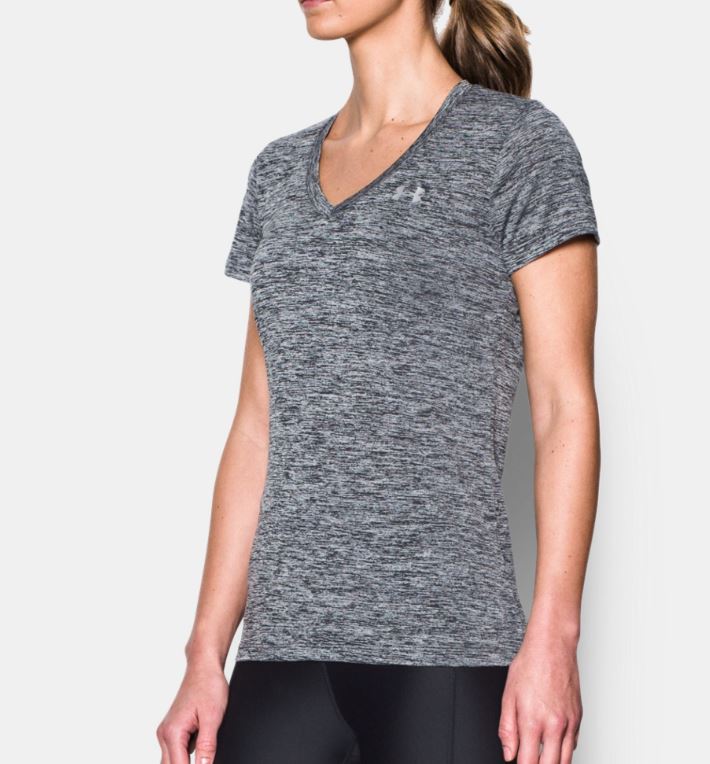 T-Shirt mit V-Ausschnitt Frau Under Armour UA Tech™ Twist - Schwarz Meliert