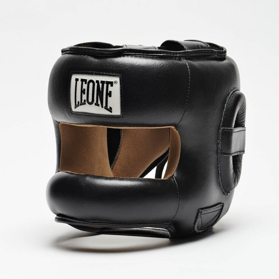 Casque de boxe avec barre Leone Protection - Noir