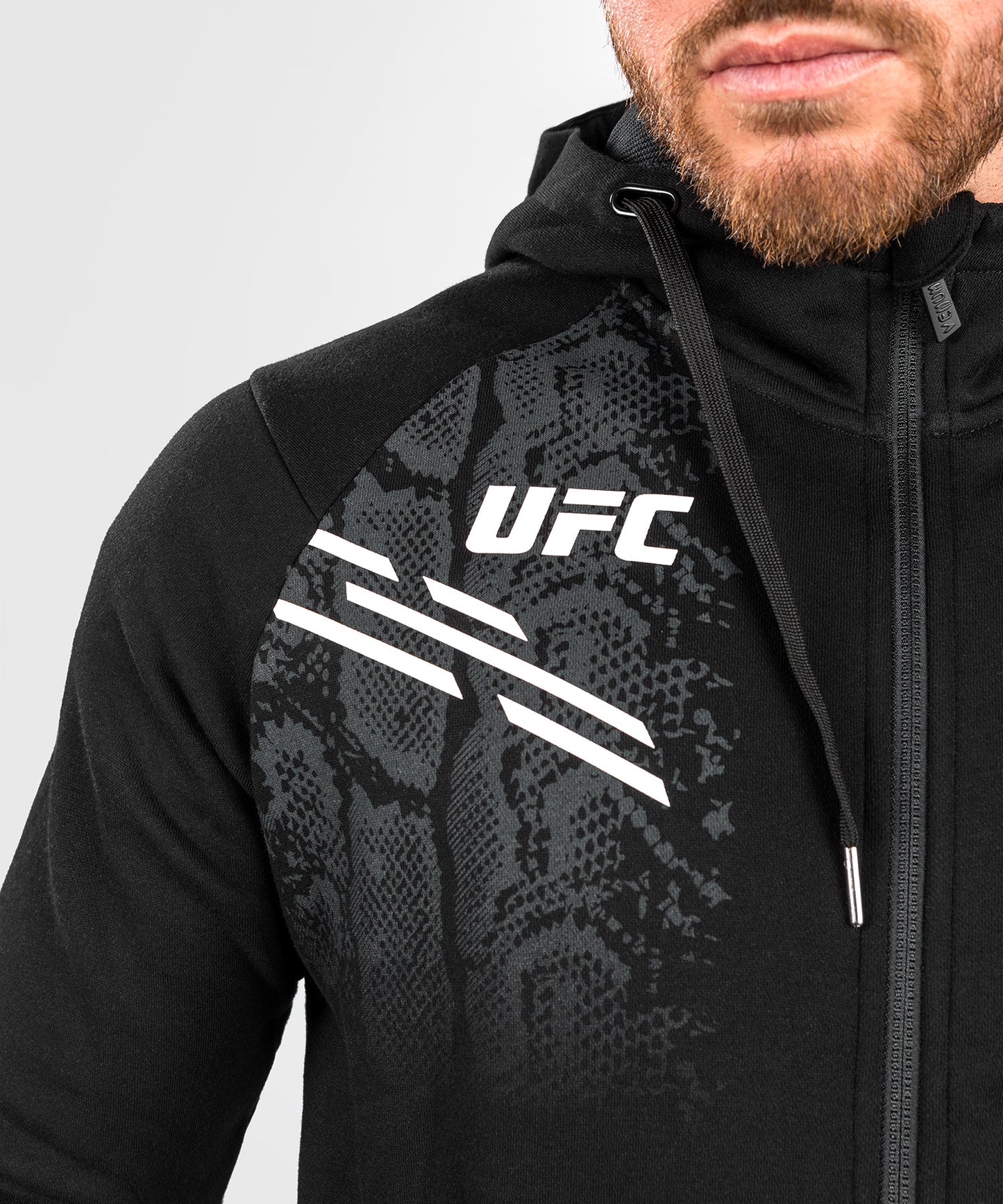 Sweatshirt Zippé à Capuche pour Hommes UFC Adrenaline by Venum Replica - Noir