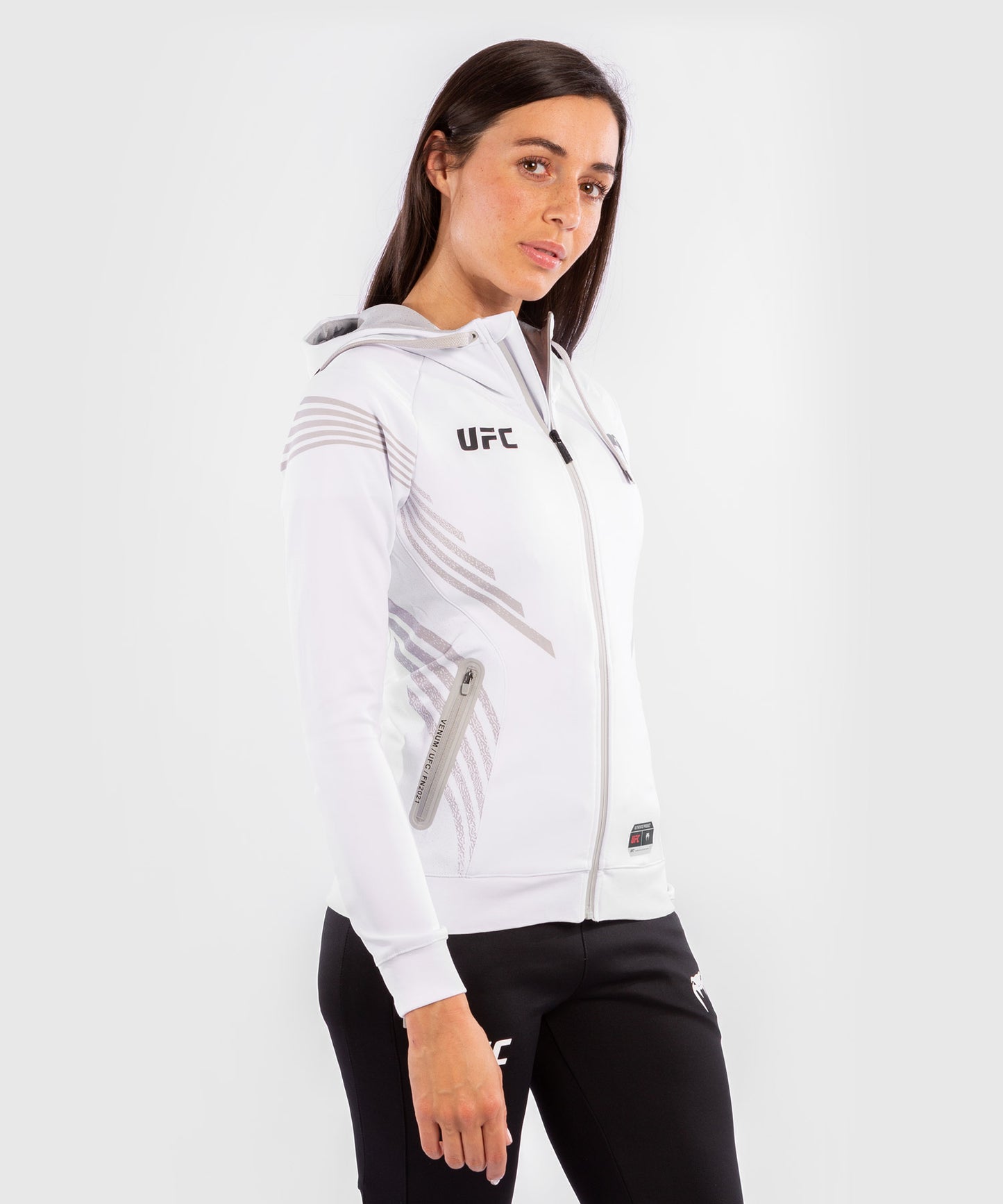 Sweatshirt à Capuche Femme UFC Venum Authentic Fight Night - Blanc