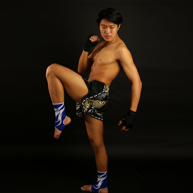 Short Muay Thai Tuff Retro Style The King Of Naga - Noir