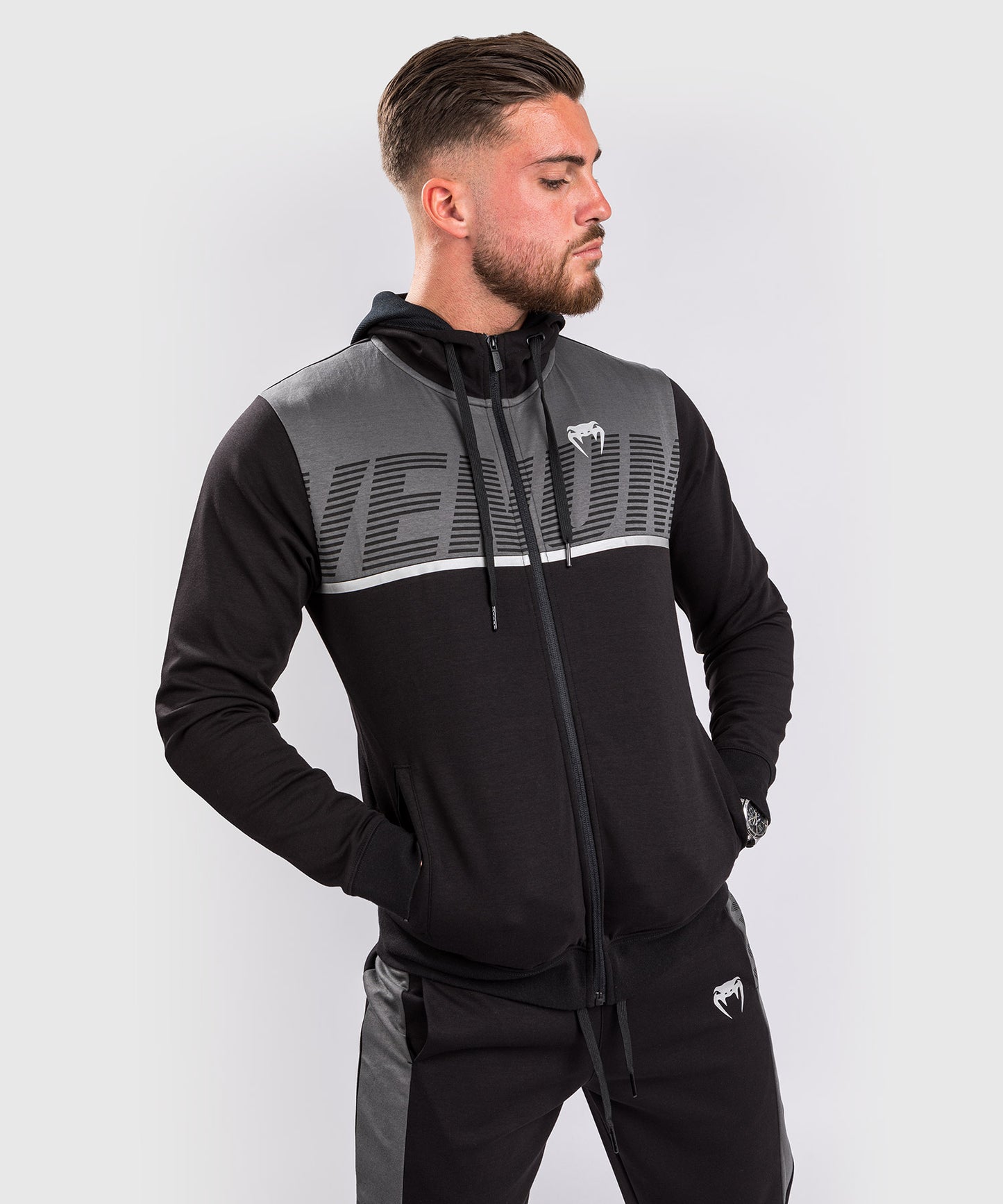 Venum Laser ZX Zipper Sweatshirt - Schwarz/Grau