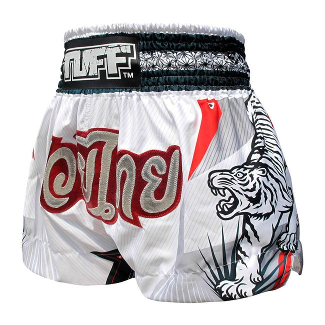 Short Muay Thai Tuff White Tiger - Blanc