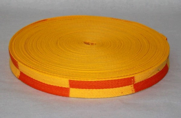 Rouleau de ceinture de Karaté bicolore FUJIMAE - 50 mètres - Jaune/Orange