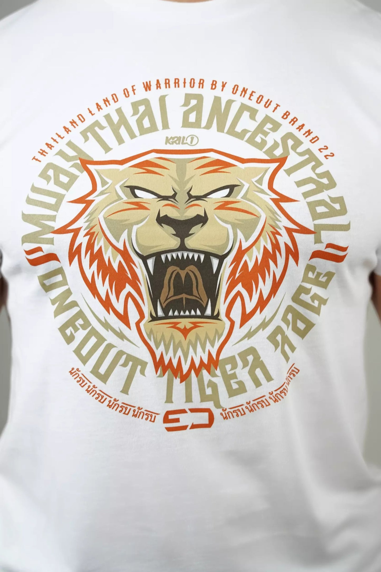 Tee-Shirt Oneout Tiger Rage – Blanc