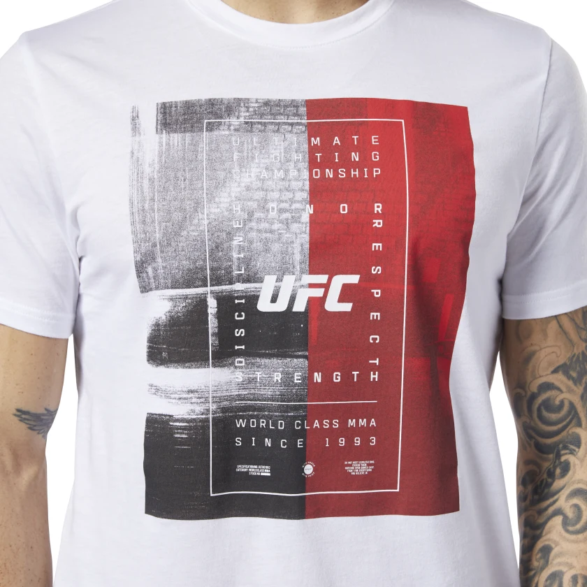 T shirt ufc discount reebok femme bleu