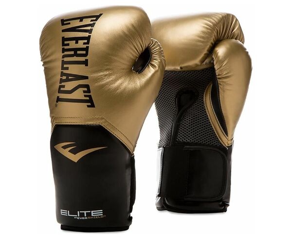 Gants de Boxe Everlast Elite Pro Style Elite - Or avec poignet ajustable par velcro